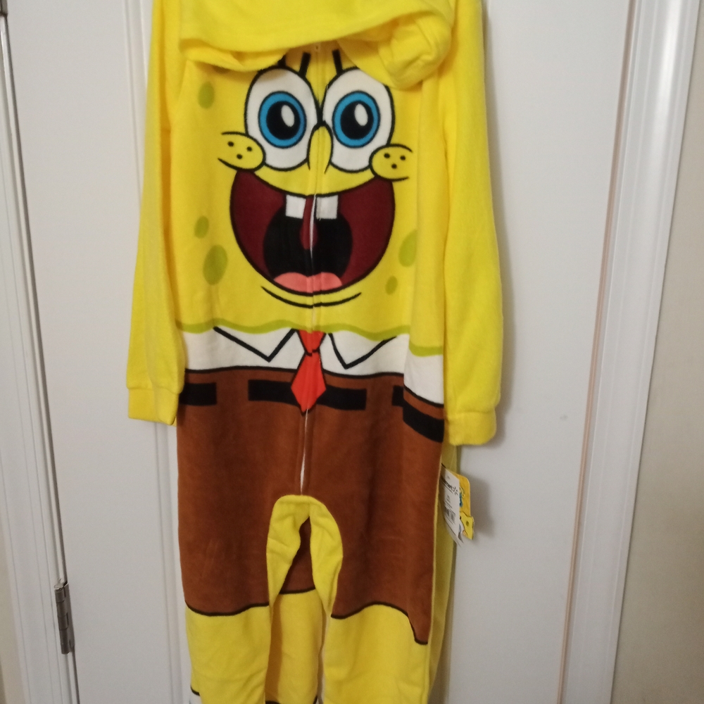 Yellow Spongebob Hooded Onesie